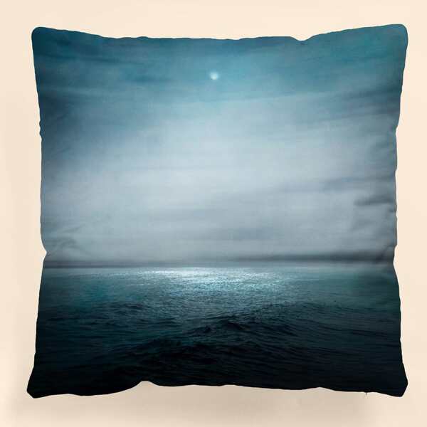 

Sea Print Cushion Cover Without Filler, Blue