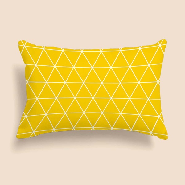 

Geometric Pattern Lumbar Pillow Cover Without Filler, Yellow