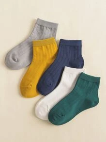 5雙小男童素色襪子 - 彩色 - 查看 2