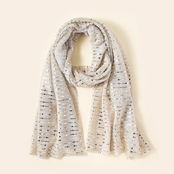 

Sequin Decor Scarf, Light grey