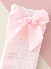 Toddler Girls Bow Decor Socks - Pink - View 3