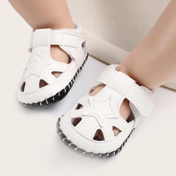 

Baby Boy Star Graphic Velcro Strap Sandals, White