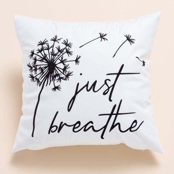 

Dandelion Print Cushion Cover Without Filler, White