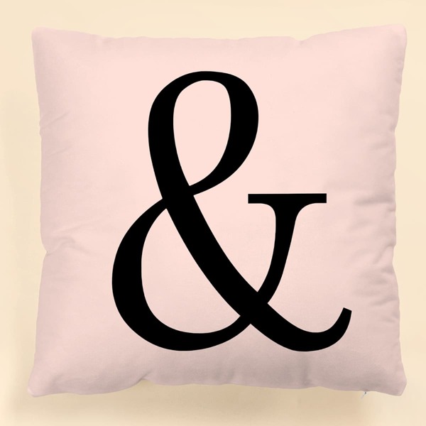

Symbol Print Cushion Cover Without Filler, Pink