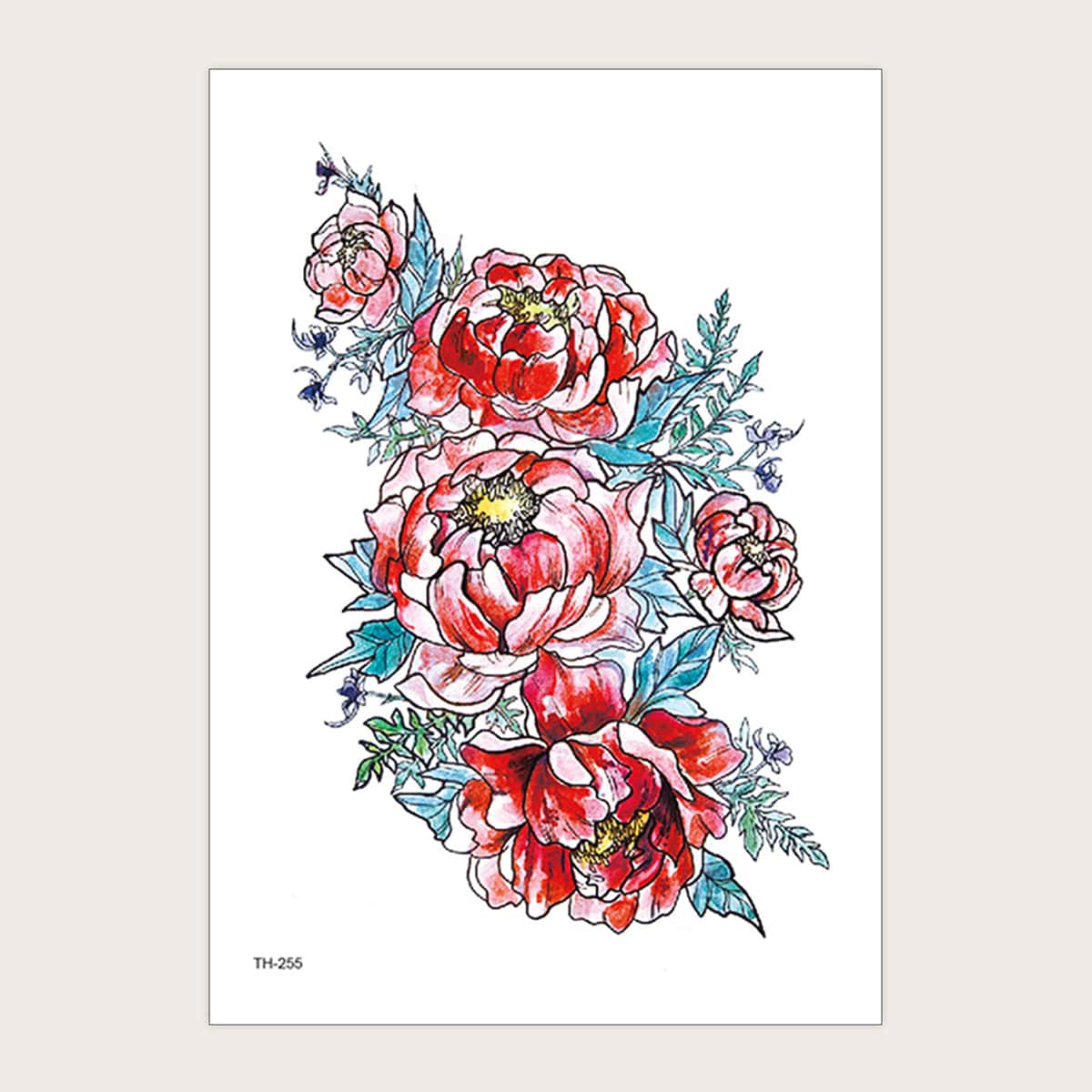 

1sheet Flower Pattern Tattoo Sticker, Multicolor