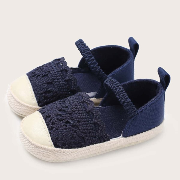 

Baby Girl Two Part Wide Fit Flats, Navy blue