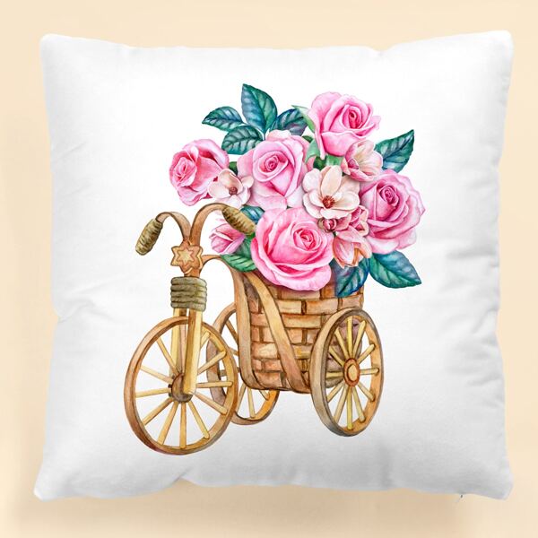 

Flower Print Cushion Cover Without Filler, Multicolor
