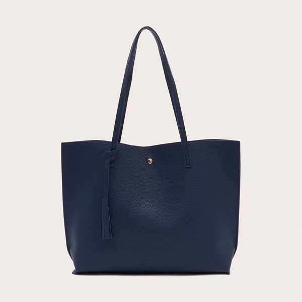 

Tassel Decor Tote Bag, Royal blue