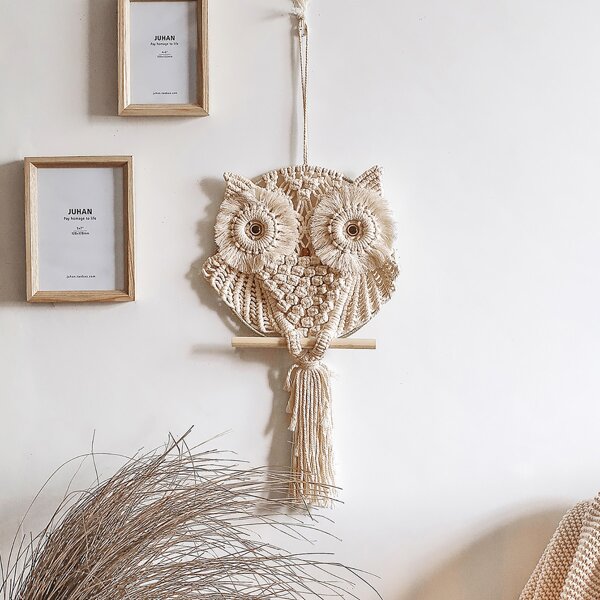

Owl Woven Wall Hanging, Beige