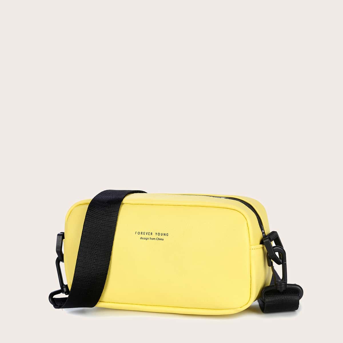 

Letter Graphic Crossbody Bag, Yellow