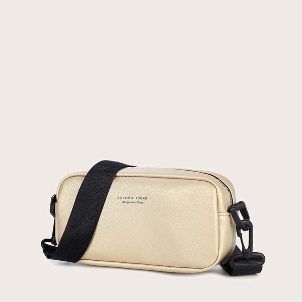 

Letter Graphic Crossbody Bag, Khaki