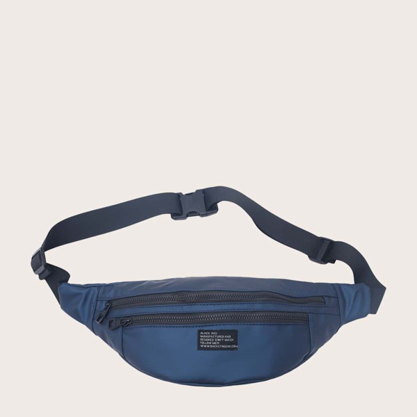 

Men Letter Patch Fanny Pack, Blue