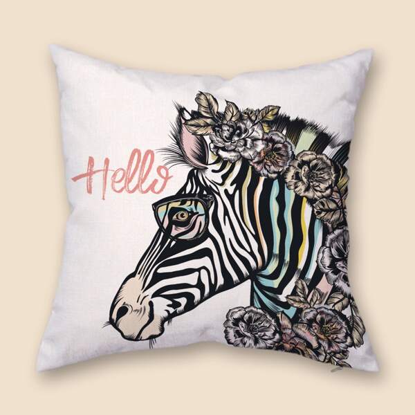 

Zebra Print Cushion Cover Without Filler, Multicolor