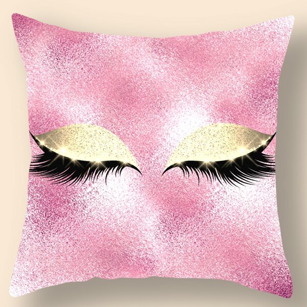 

Eyelash Print Cushion Cover Without Filler, Multicolor