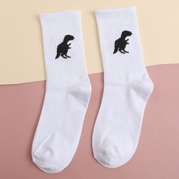 

Cartoon Graphic Crew Socks, White