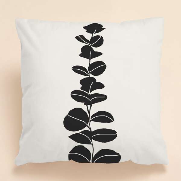 

Plant Print Cushion Cover Without Filler, Beige