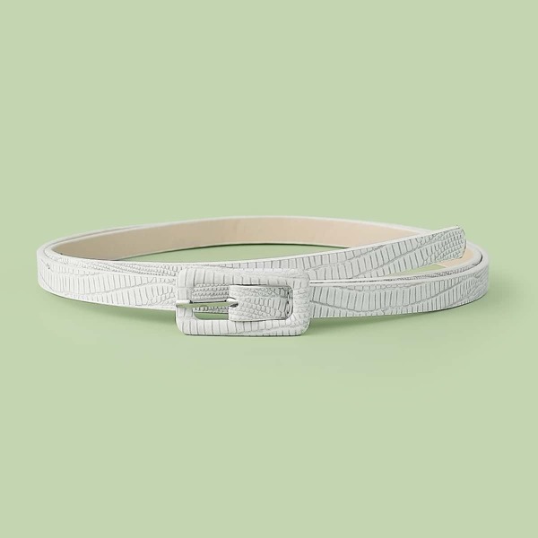 

Geo Buckle Belt, White
