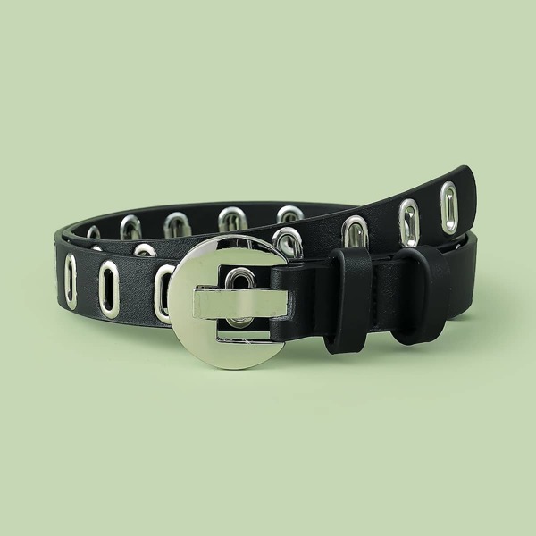 

Eyelet Decor Belt, Black
