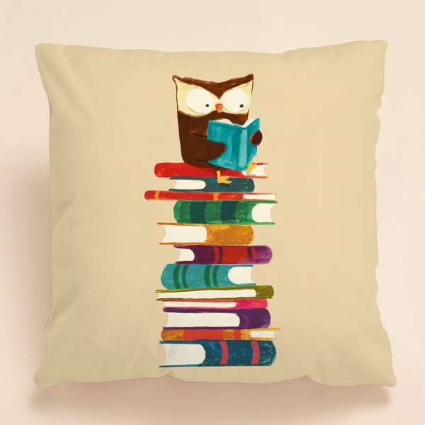 

Cartoon Graphic Cushion Cover Without Filler, Multicolor