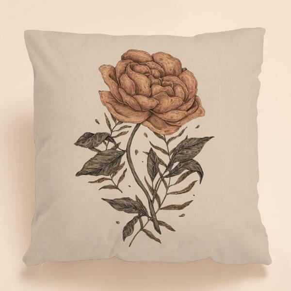 

Flower Print Cushion Cover Without Filler, Multicolor