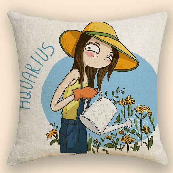 

Cartoon Graphic Cushion Cover Without Filler, Multicolor
