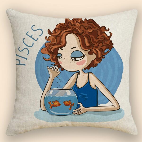 

Cartoon Graphic Cushion Cover Without Filler, Multicolor