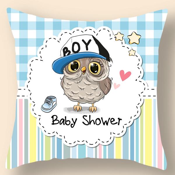 

Cartoon Owl Cushion Cover Without Filler, Multicolor