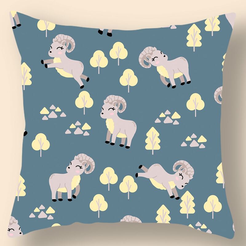

Cartoon Graphic Cushion Cover Without Filler, Multicolor