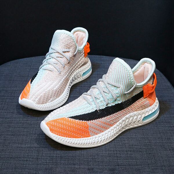 

Color Block Lace-up Decor Sneakers, Multicolor