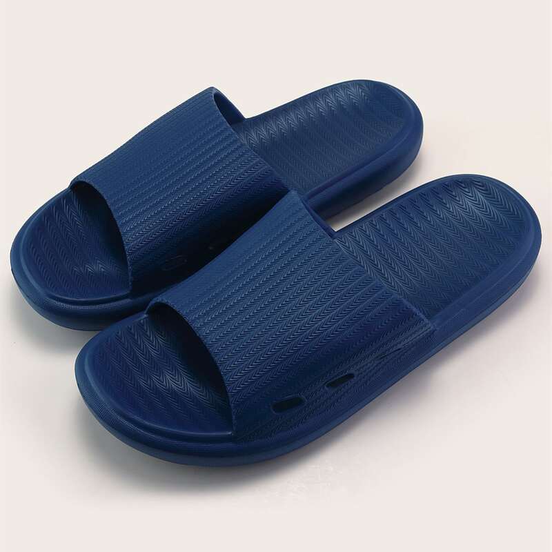 

Guys Open Toe Textured Slippers, Blue