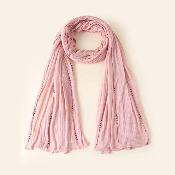 

Simple Ribbed Scarf, Pink