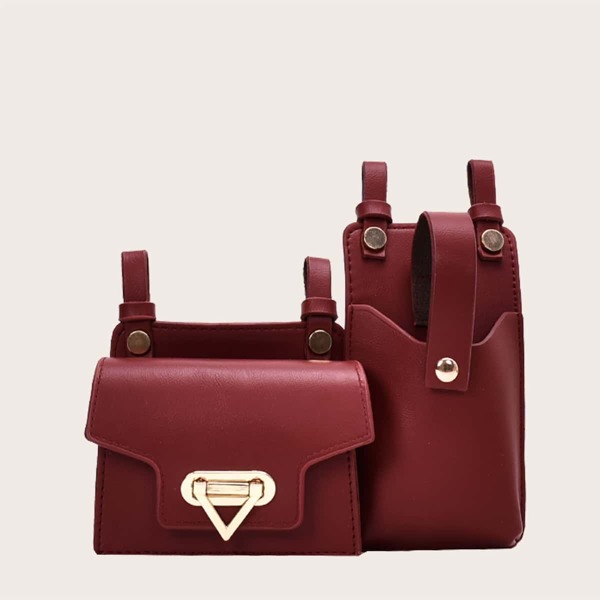 

Double Pocket Flap Belt Bag, Red