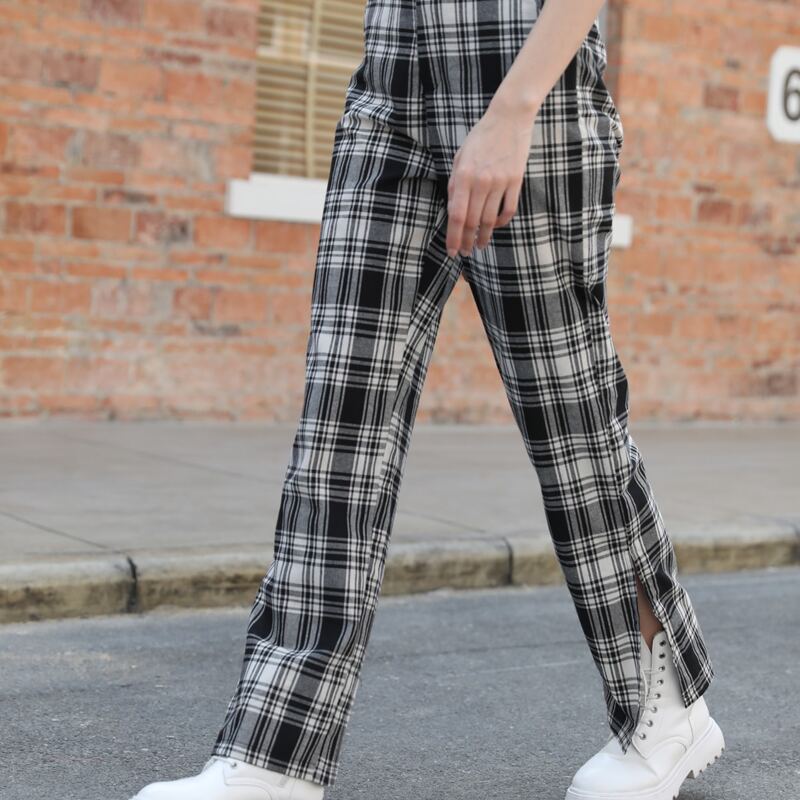 

Plaid Split Pants, Multicolor
