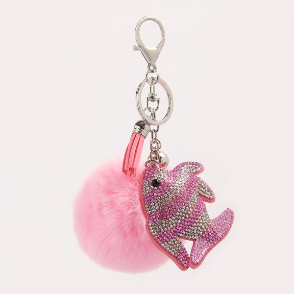 

Pom-pom Pendant Keychain, Baby pink