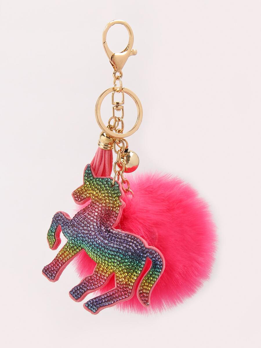 Llavero con pompón - Rosa Fucsia - Ver 1