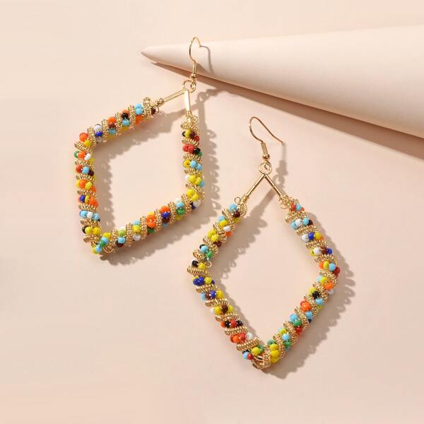 

Bead Decor Geometric Drop Earrings, Multicolor