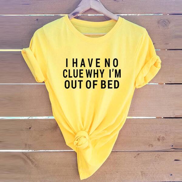 

Slogan Graphic Short Sleeve Tee, Yellow