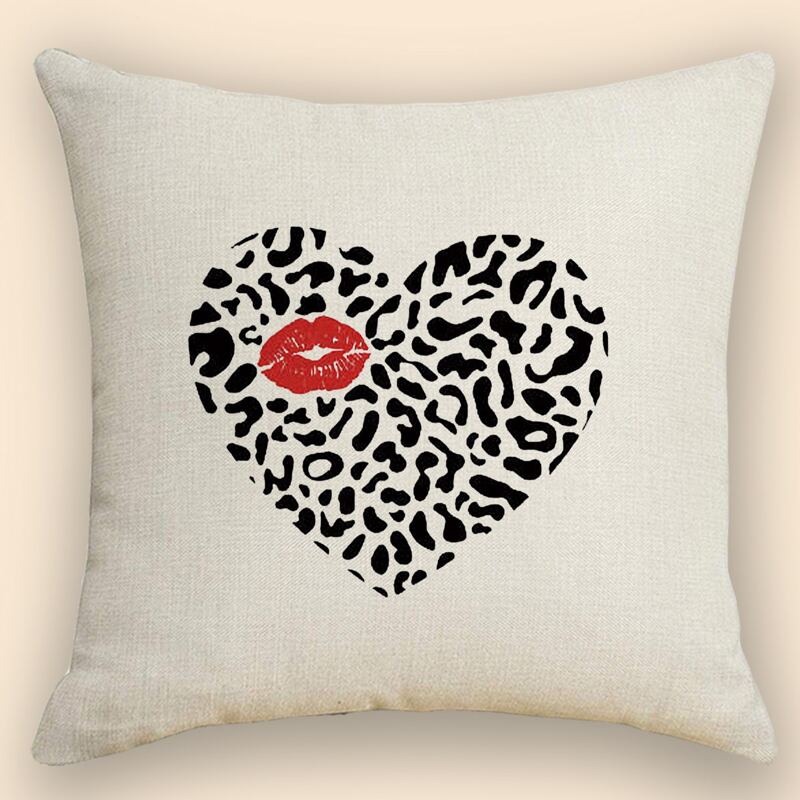 

Heart Print Cushion Cover Without Filler, Multicolor