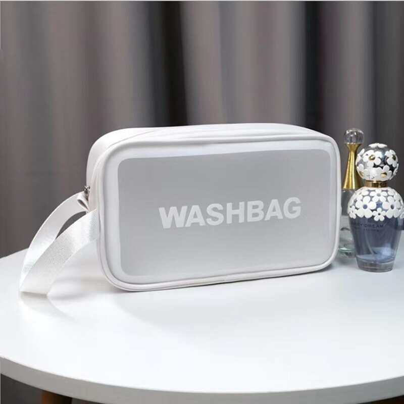 

Letter Graphic Makeup Bag, White