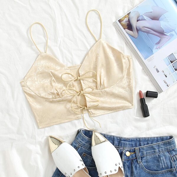 

Knot Front Cami Top, Apricot