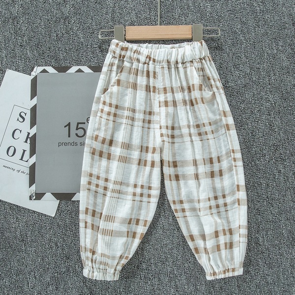 

Toddler Boys Plaid Elastic Waist Tapered Pants, Multicolor