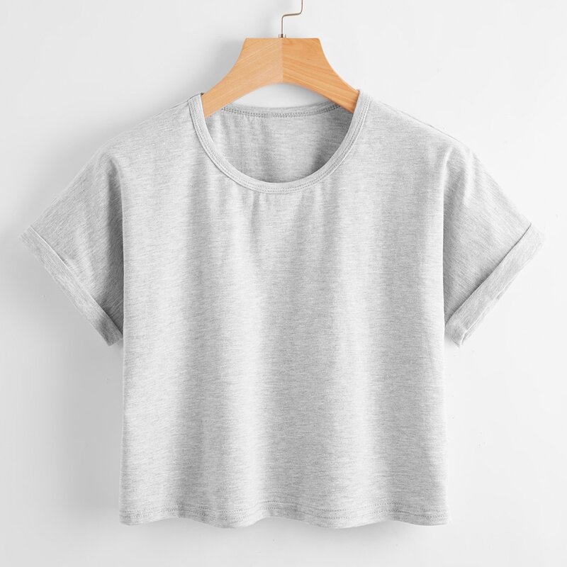 

Solid Crop Tee, Light grey