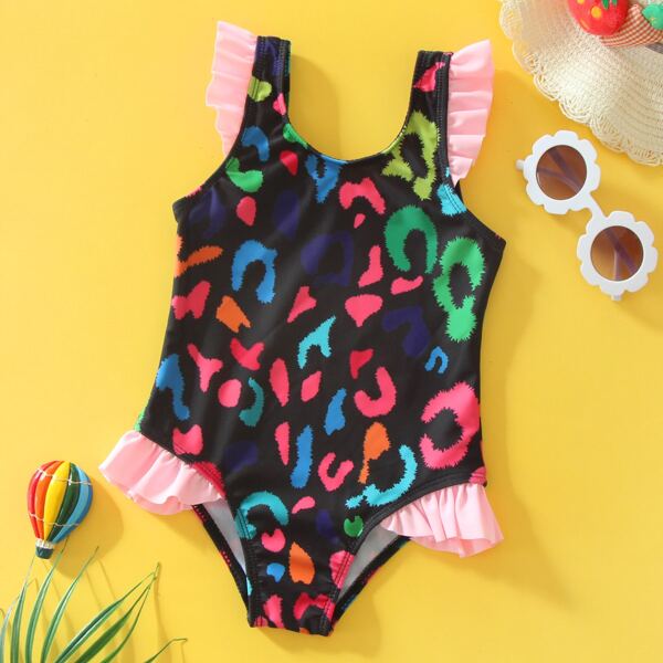 

Toddler Girls Allover Graphic One Piece Swimsuit, Multicolor