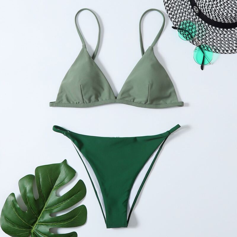 

Triangle Bikini Swimsuit, Green