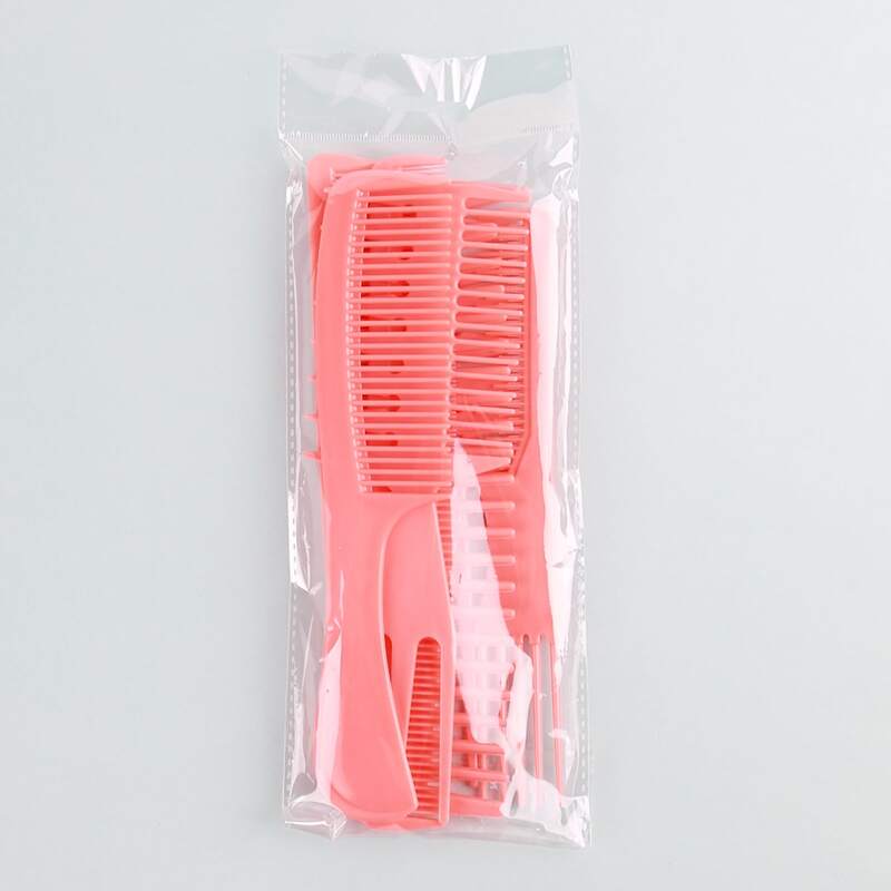 

8pcs Solid Hair Comb, Coral pink