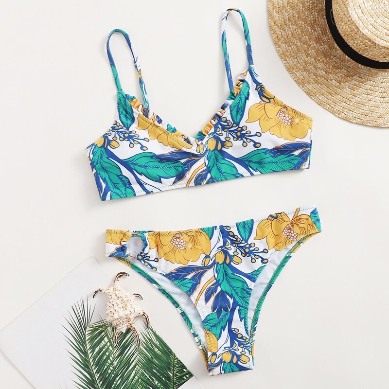 

Floral Bikini Swimsuit, Multicolor