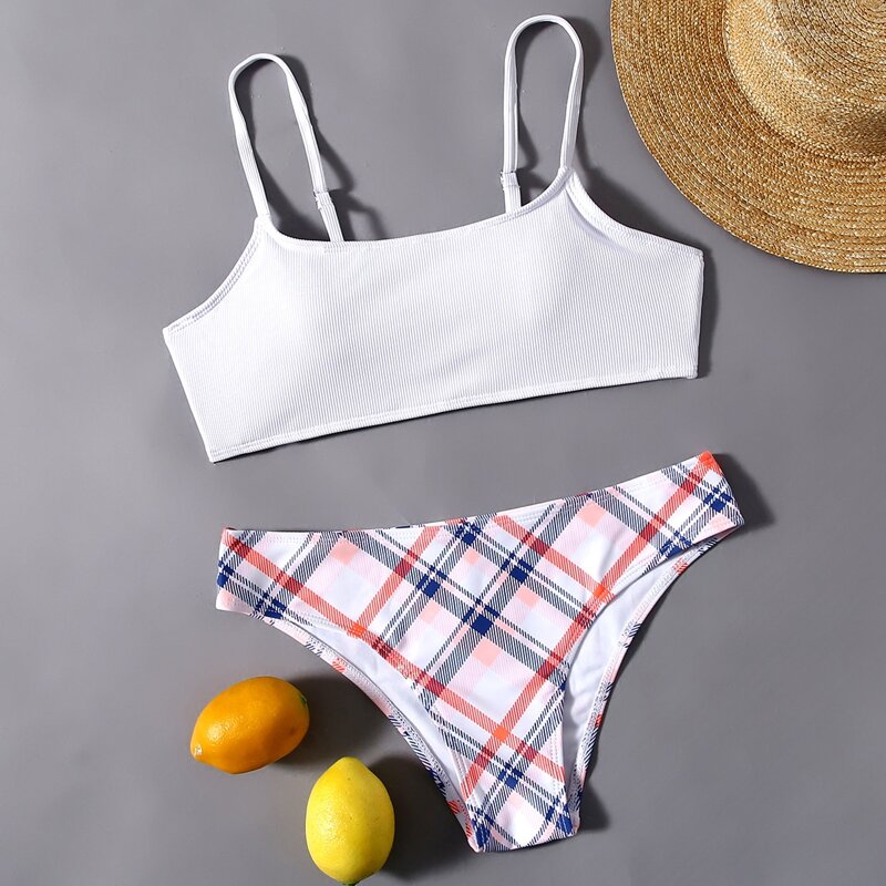 

Plaid Bikini Swimsuit, Multicolor
