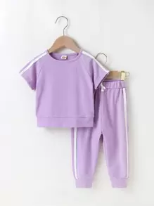 Đồ bộ em bé Ruy băng Thể thao - Màu Lilac Tím - Xem 1