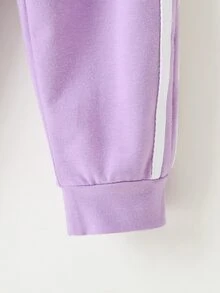 Đồ bộ em bé Ruy băng Thể thao - Màu Lilac Tím - Xem 3