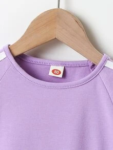 Đồ bộ em bé Ruy băng Thể thao - Màu Lilac Tím - Xem 4